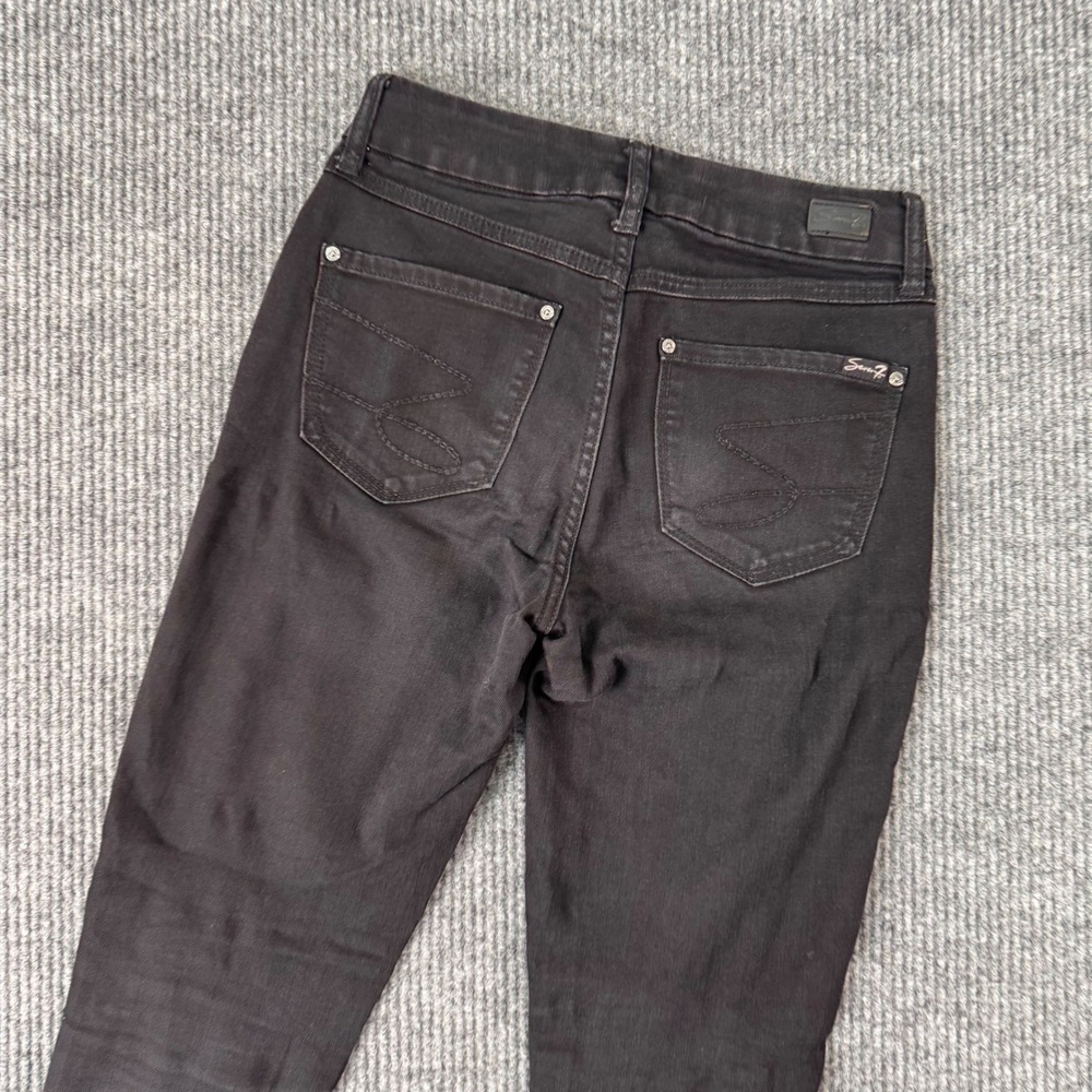 Seven7 Womens 4 Skinny Jeans Black Wash Tummy High Rise Shaping‎ Y2K Denim